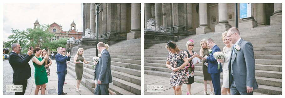 Leeds town hall wedding photography leeds town hall steps robin young clare robertson wedding