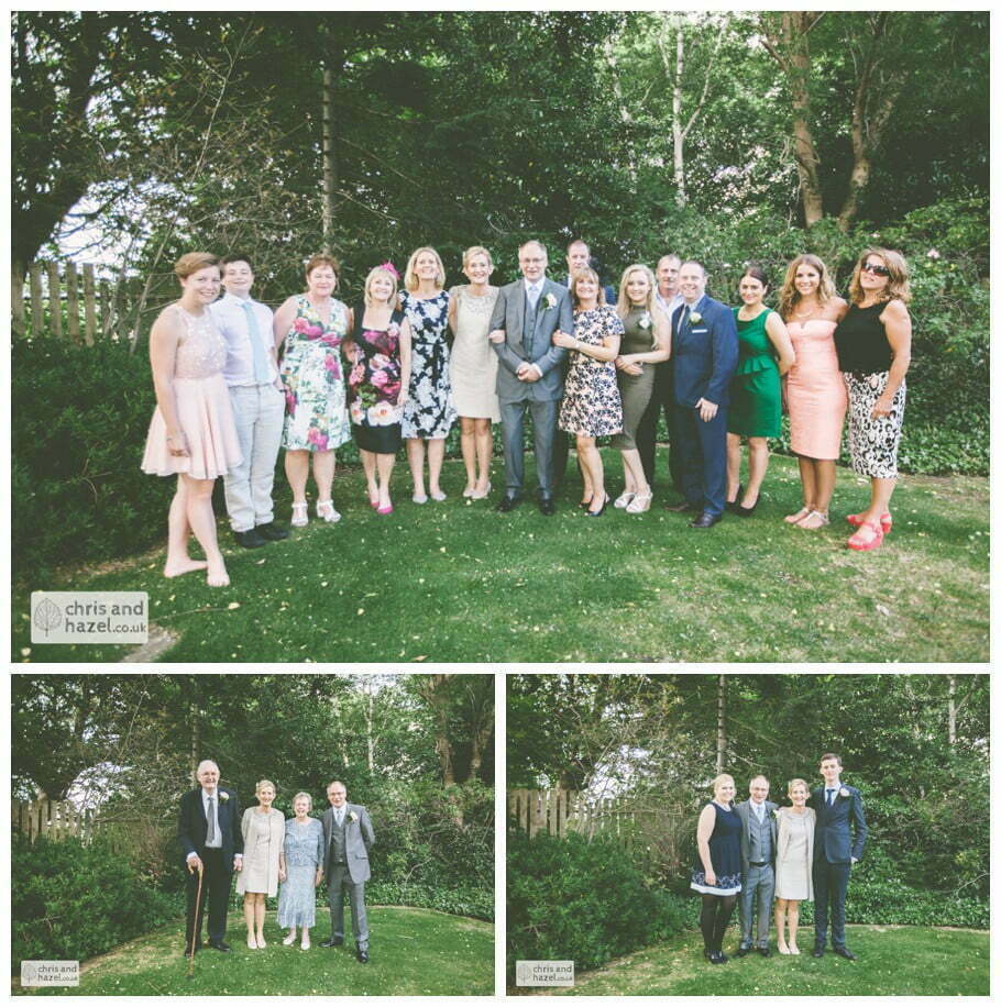 guests outside english garden wedding Leeds wedding photography leeds robin young clare robertson wedding