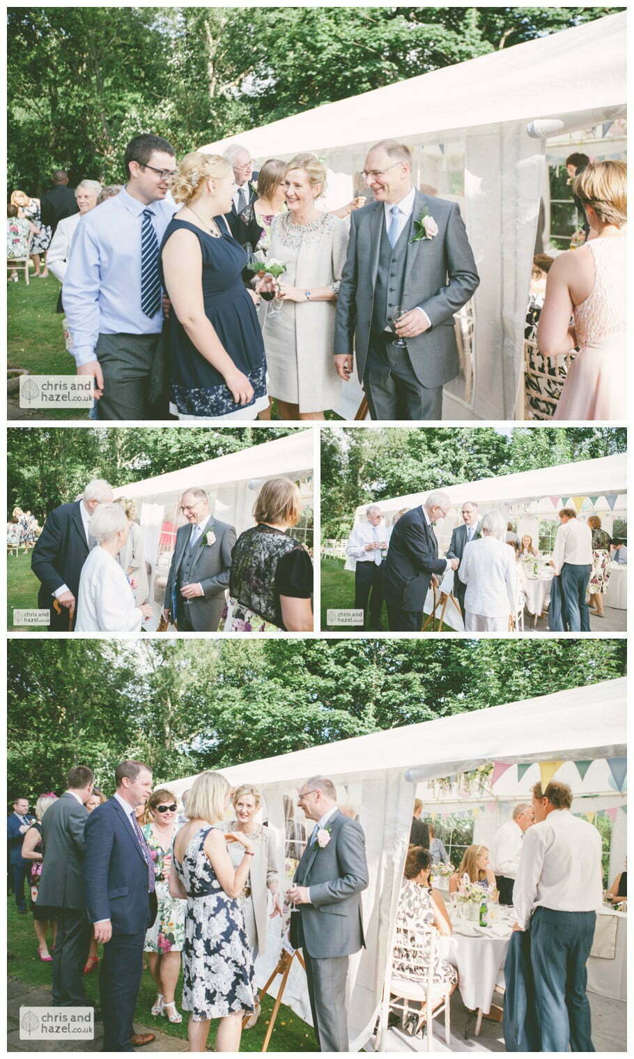 guests outside english garden wedding Leeds wedding photography leeds robin young clare robertson wedding