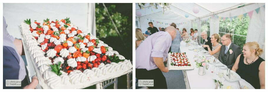 strawberry berries forest fruits meringue english garden wedding Leeds wedding photography leeds robin young clare robertson wedding