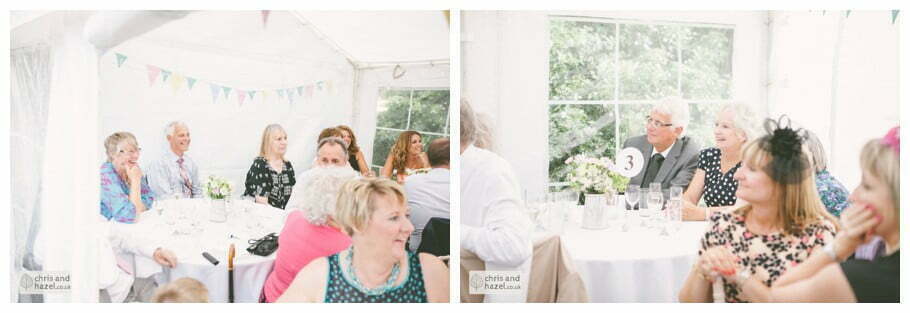 groom speech in marquee gazebo english garden wedding Leeds wedding photography leeds robin young clare robertson wedding