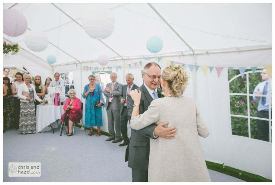 first dance in marquee gazebo english garden wedding Leeds wedding photography leeds robin young clare robertson wedding