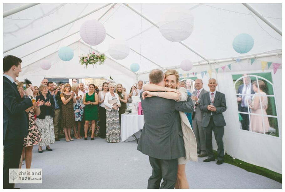 first dance in marquee gazebo english garden wedding Leeds wedding photography leeds robin young clare robertson wedding