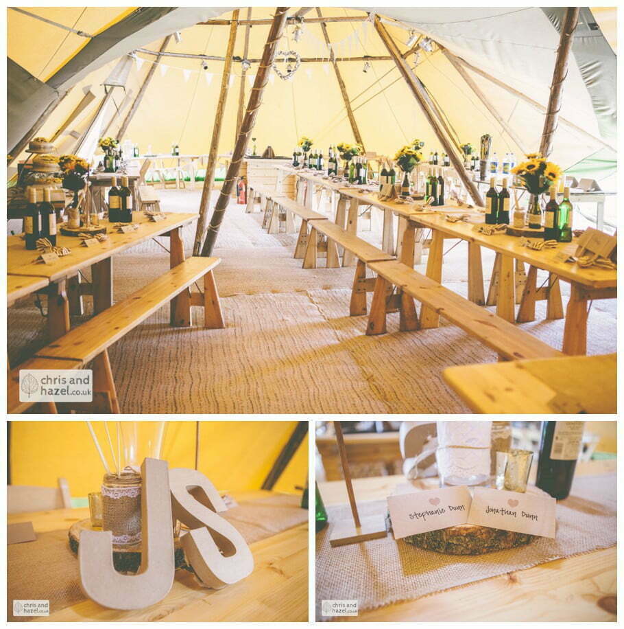 rustic wedding theme hessian papkata tipi teepee documentary Wedding Photographer Harrogate Wedding Photography Braisty Estate by Chris and Hazel Wedding Photography Jonny Dunn Stef Brown