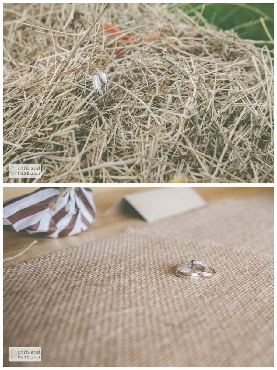 wedding rings hay bale documentary Wedding Photographer Harrogate Wedding Photography Braisty Estate by Chris and Hazel Wedding Photography Jonny Dunn Stef Brown