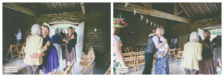 wedding ceremony in barn documentary Wedding Photographer Harrogate Wedding Photography Braisty Estate by Chris and Hazel Wedding Photography Jonny Dunn Stef Brown