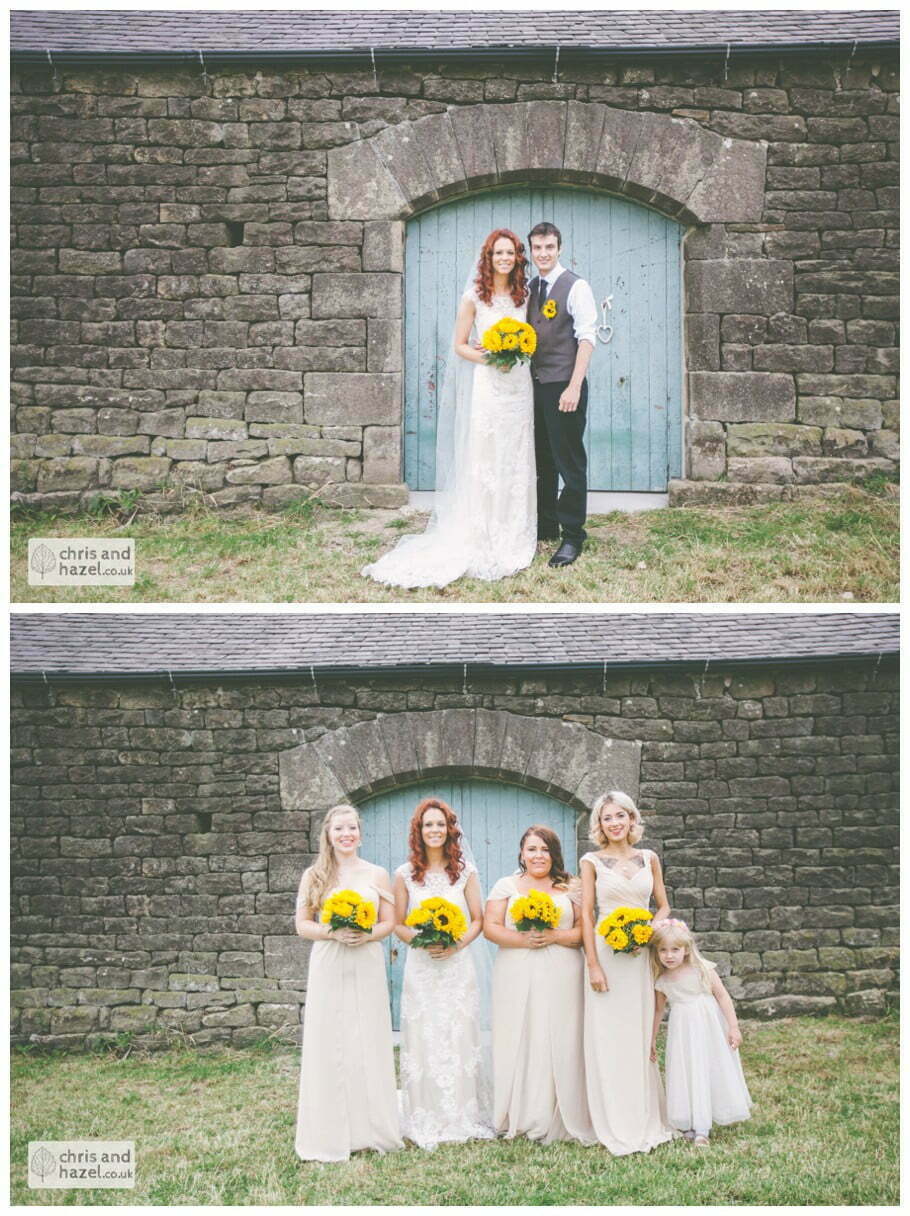 wedding family formal photographs field barn rustic wedding theme hessian documentary Wedding Photographer Harrogate Wedding Photography Braisty Estate by Chris and Hazel Wedding Photography Jonny Dunn Stef Brown