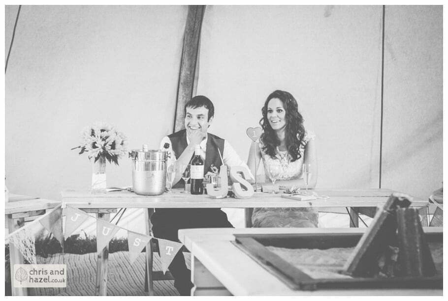 bride groom reaction wedding speeches papkata tipi teepee rustic wedding theme hessian documentary Wedding Photographer Harrogate Wedding Photography Braisty Estate by Chris and Hazel Wedding Photography Jonny Dunn Stef Brown