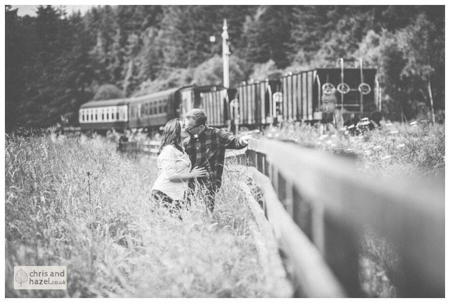 Levisham train station pre wedding engagement Levisham Wedding Photographer Yorkshire Wedding Photography North Yorkshire by Chris and Hazel Wedding Photography Ross Laurelin Matulis