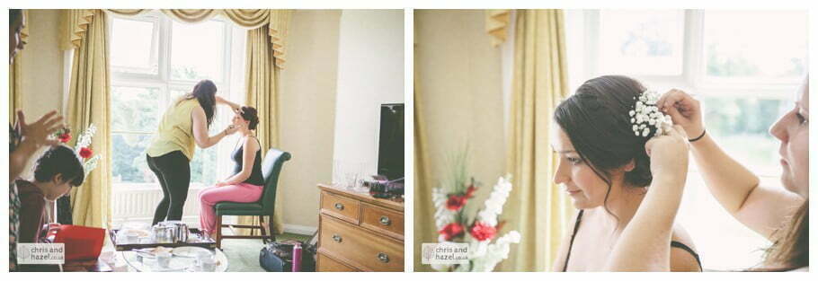 Bridal preparations documentary Sheffield Wedding Photographer Kenwood Hall Wedding Photography Sheffield by Chris and Hazel Wedding Photography Glen Briddock Emily Shaw