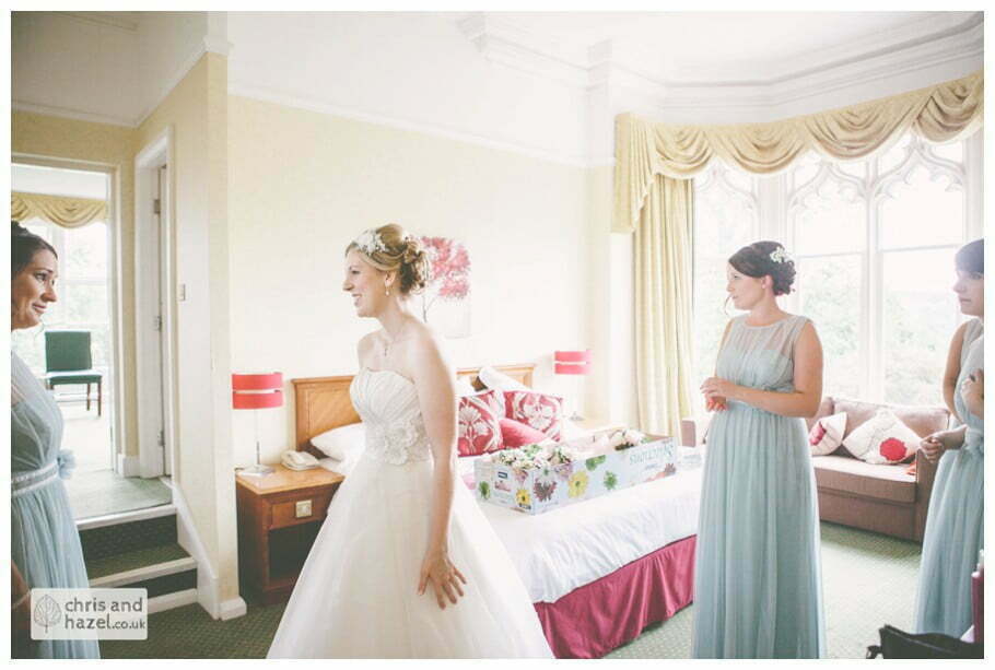 bridal preparations bride with bridesmaids kenwood hall documentary Sheffield Wedding Photographer Kenwood Hall Wedding Photography Sheffield by Chris and Hazel Wedding Photography Glen Briddock Emily Shaw