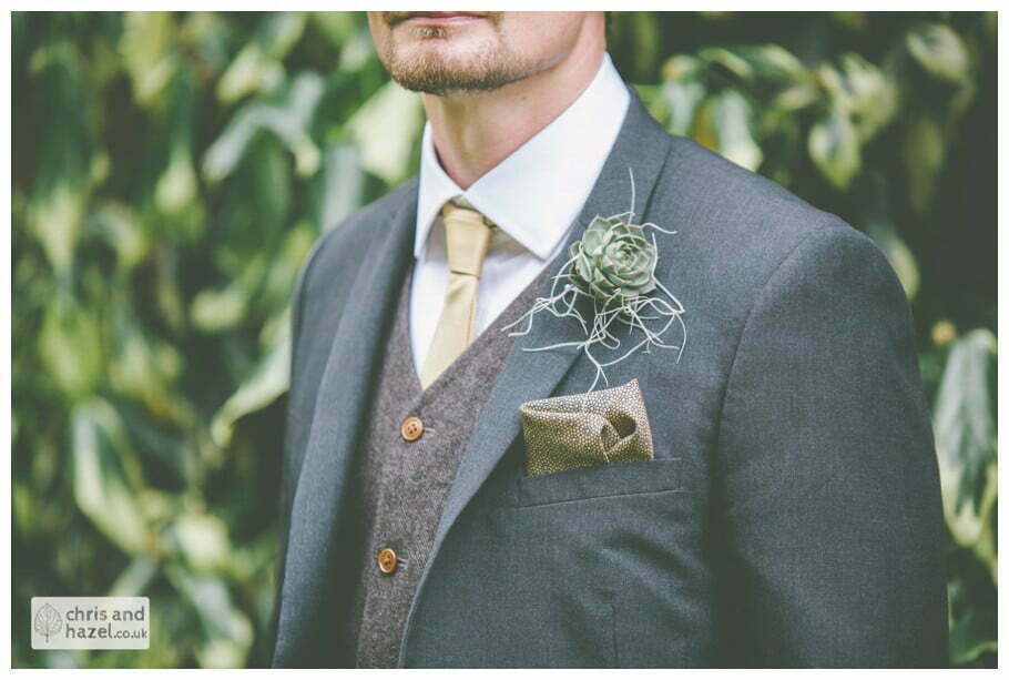 groom suit waistcoat wool detail documentary Hull Wedding Photographer Bishop Burton College Wedding Photography Hull by Chris and Hazel Wedding Photography Ross laurelin Matulis