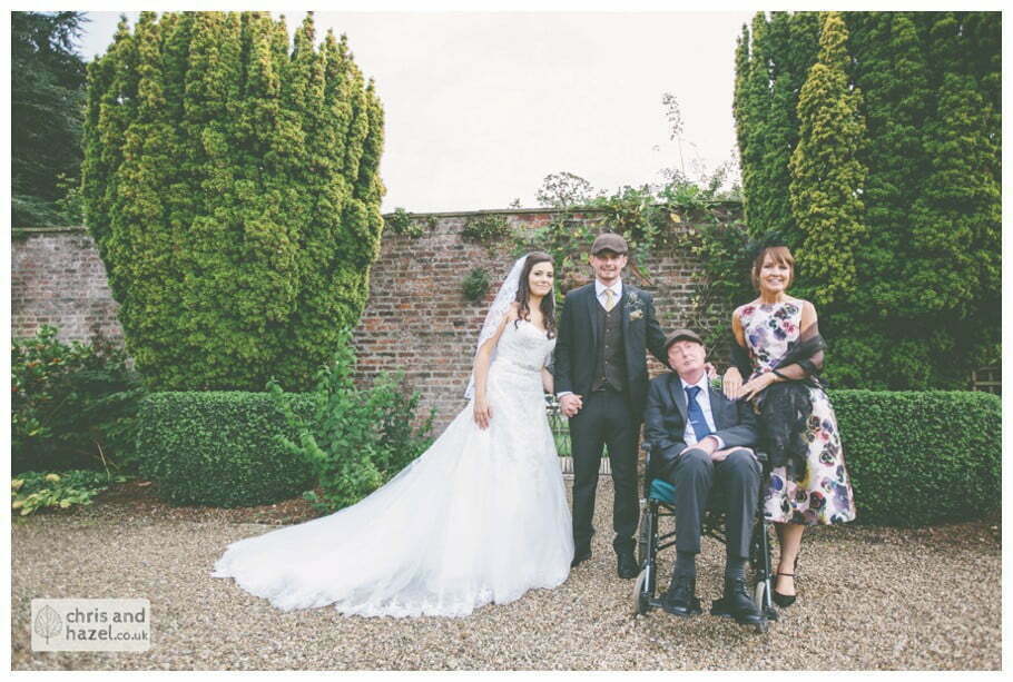bride groom grooms parents formal portrait documentary Hull Wedding Photographer Bishop Burton College Wedding Photography Hull by Chris and Hazel Wedding Photography Ross laurelin Matulis