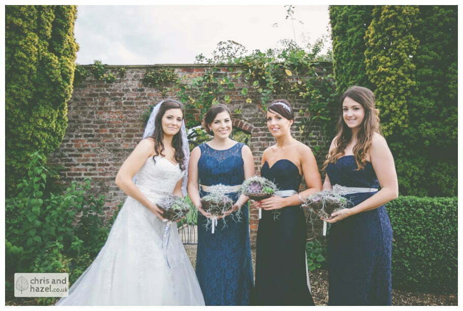 bride with bridesmaids formal portrait documentary Hull Wedding Photographer Bishop Burton College Wedding Photography Hull by Chris and Hazel Wedding Photography Ross laurelin Matulis