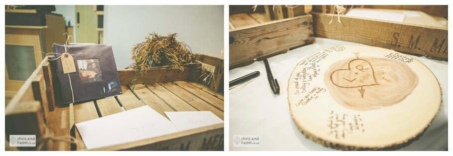 wedding guest book and wooden log sign documentary Hull Wedding Photographer Bishop Burton College Wedding Photography Hull by Chris and Hazel Wedding Photography Ross laurelin Matulis