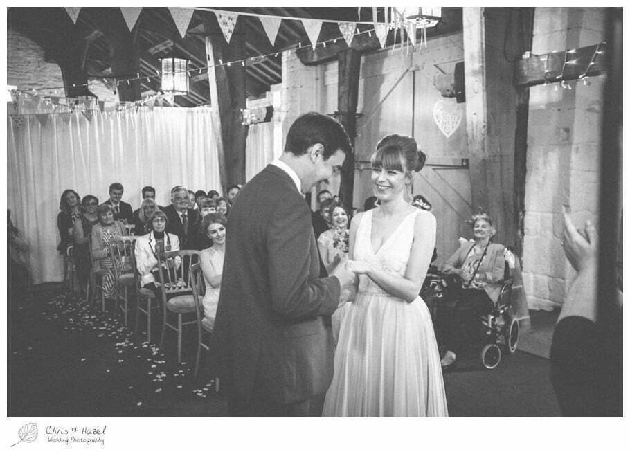 bride and groom, married, wedding ceremony, barn, documentary wedding photography, Keighley ,Wedding Photographer, East Riddlesden Hall, Wedding Photography, Chris and Hazel Wedding Photography, Craig beasley, Stephanie Stubbs,