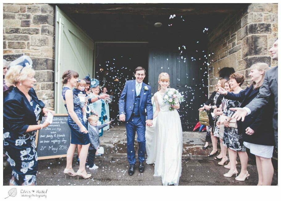 bride, groom bride and groom, confetti, documentary wedding photography, Keighley ,Wedding Photographer, East Riddlesden Hall, Wedding Photography, Chris and Hazel Wedding Photography, Craig beasley, Stephanie Stubbs,