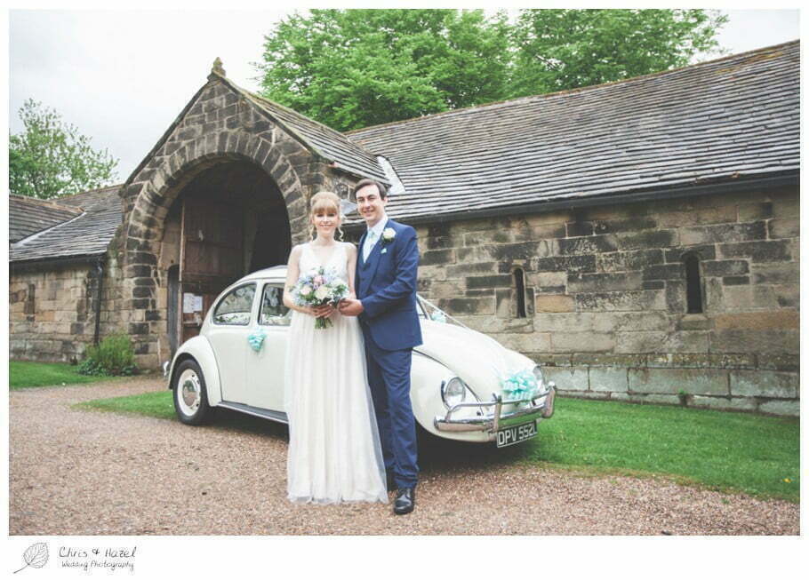 bride and groom, wedding car, vw beetle, vw i300, volkswagen beetle wedding car, documentary wedding photography, Keighley ,Wedding Photographer, East Riddlesden Hall, Wedding Photography, Chris and Hazel Wedding Photography, Craig beasley, Stephanie Stubbs,