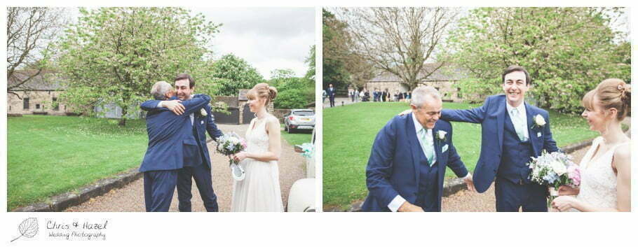 groom with father of bride, groom, father of bride, documentary wedding photography, Keighley ,Wedding Photographer, East Riddlesden Hall, Wedding Photography, Chris and Hazel Wedding Photography, Craig beasley, Stephanie Stubbs,