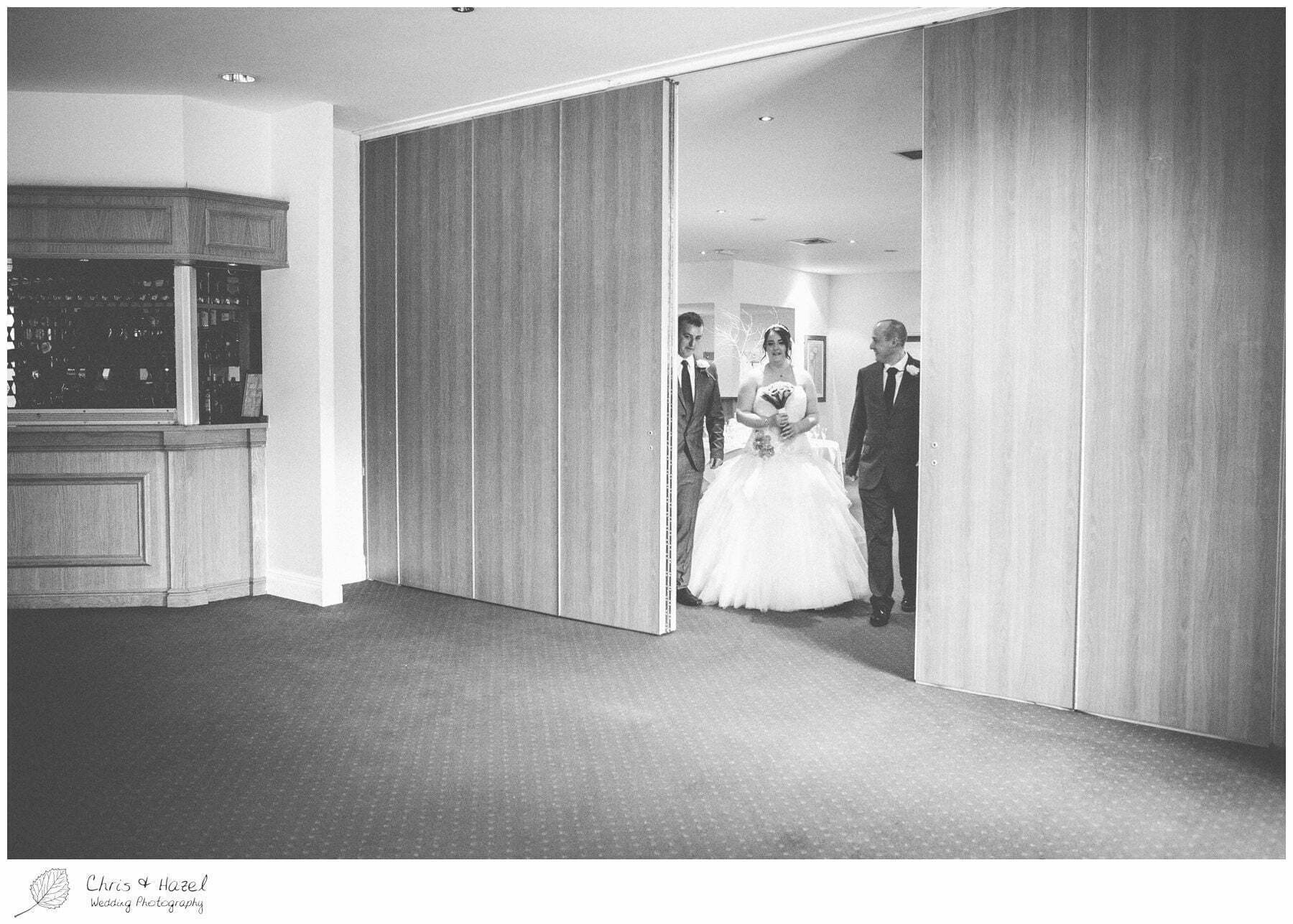 bride walking down aisle, bagden hall wedding venue, documentary wedding photography, denny dale, huddersfield, Wedding Photographer, Bagden Hall, Wedding Photography, Chris and Hazel Wedding Photography, Alex tomenson, Vicky hunt