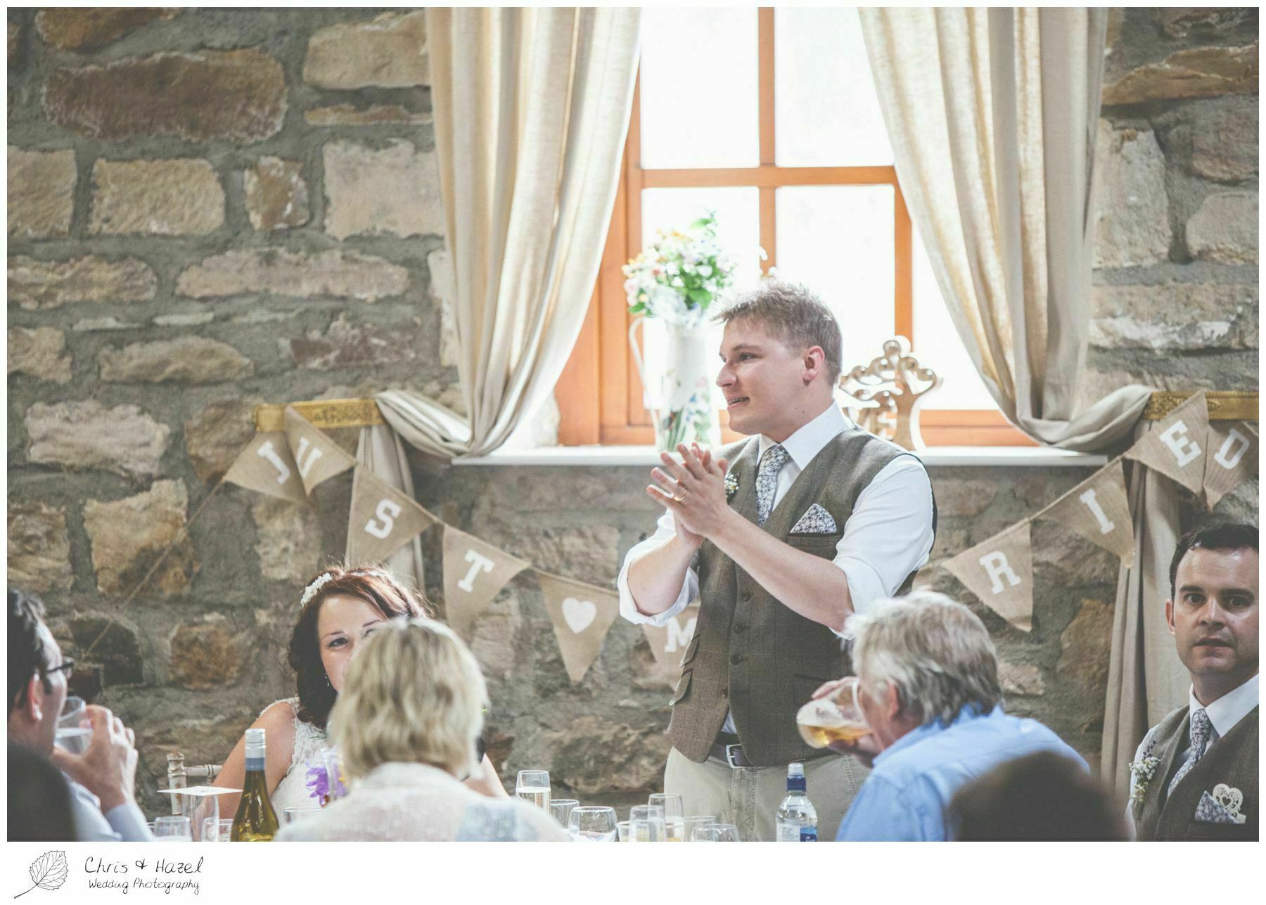 groom speech, wedding breakfast barn, wood wedding theme, eco wedding, love letters, wedding, Eccup Wedding Photographer, Lineham Farm, Wedding Photography Leeds, Chris and Hazel Wedding Photography, Richard Wyatt, Laura Kelly