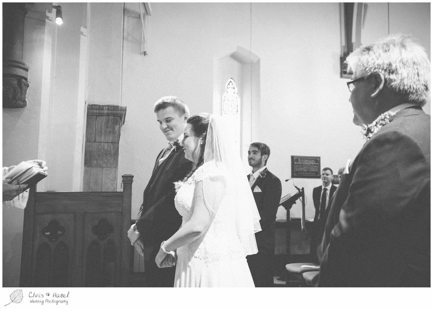 bride and groom at altar, st marys church, wedding, south milford Wedding Photographer, the engine shed, Wedding Photography wetherby, Chris and Hazel Wedding Photography, stevie pollard, stevie standerline, paul standerline,