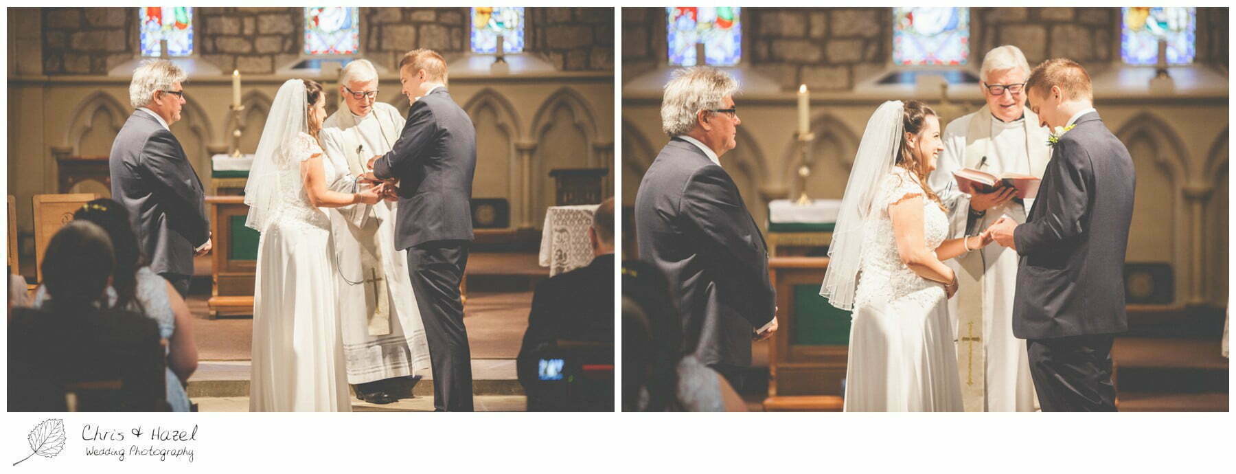 bride and groom at altar, st marys church, wedding, south milford Wedding Photographer, the engine shed, Wedding Photography wetherby, Chris and Hazel Wedding Photography, stevie pollard, stevie standerline, paul standerline,