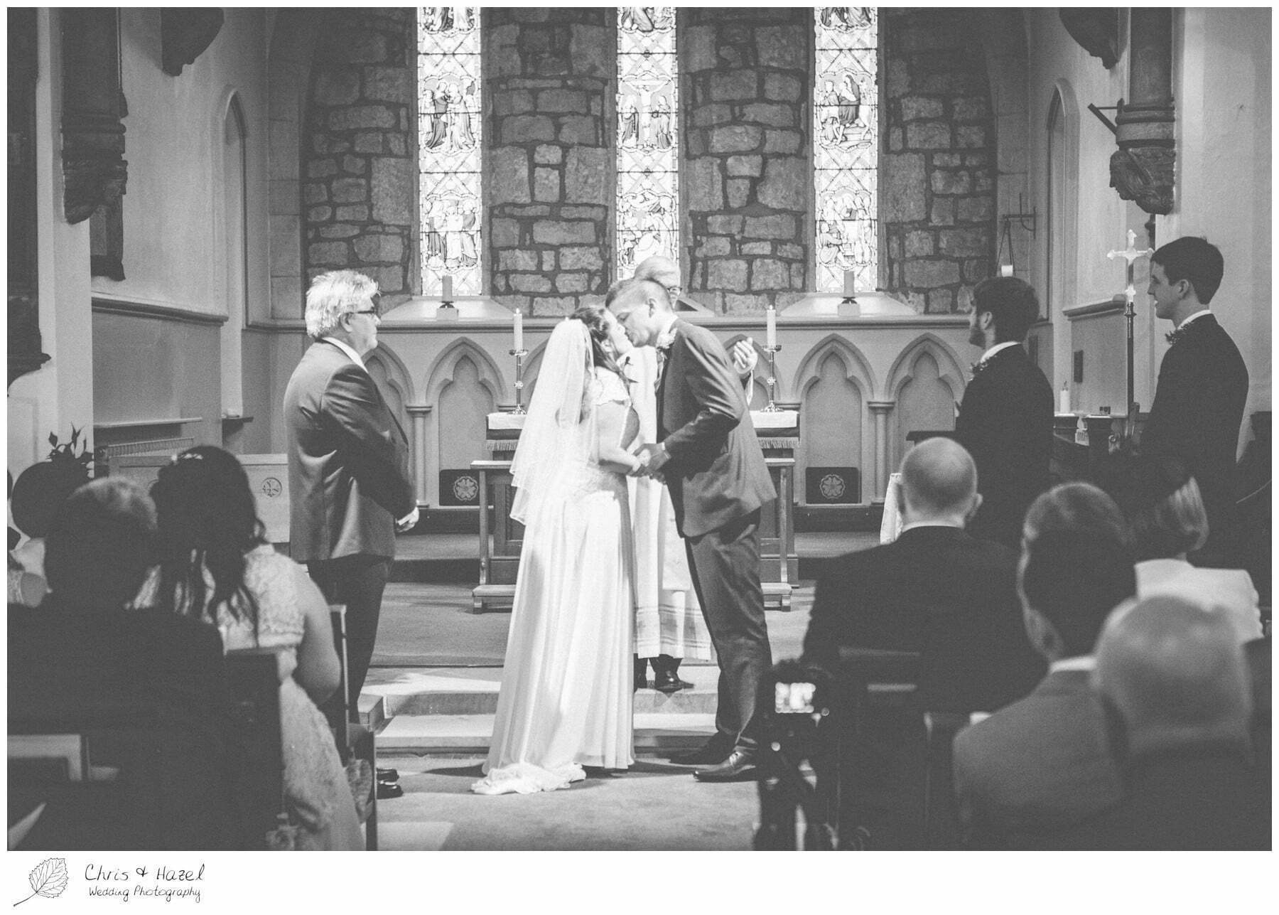 bride and groom at altar, st marys church, wedding, south milford Wedding Photographer, the engine shed, Wedding Photography wetherby, Chris and Hazel Wedding Photography, stevie pollard, stevie standerline, paul standerline,