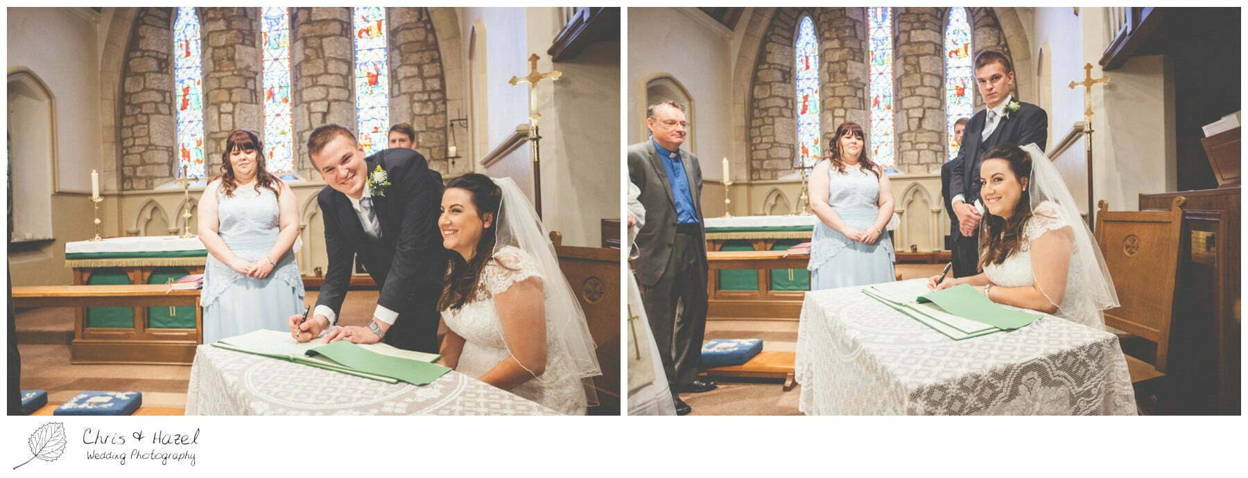 bride and groom signing register, st marys church, wedding, south milford Wedding Photographer, the engine shed, Wedding Photography wetherby, Chris and Hazel Wedding Photography, stevie pollard, stevie standerline, paul standerline,