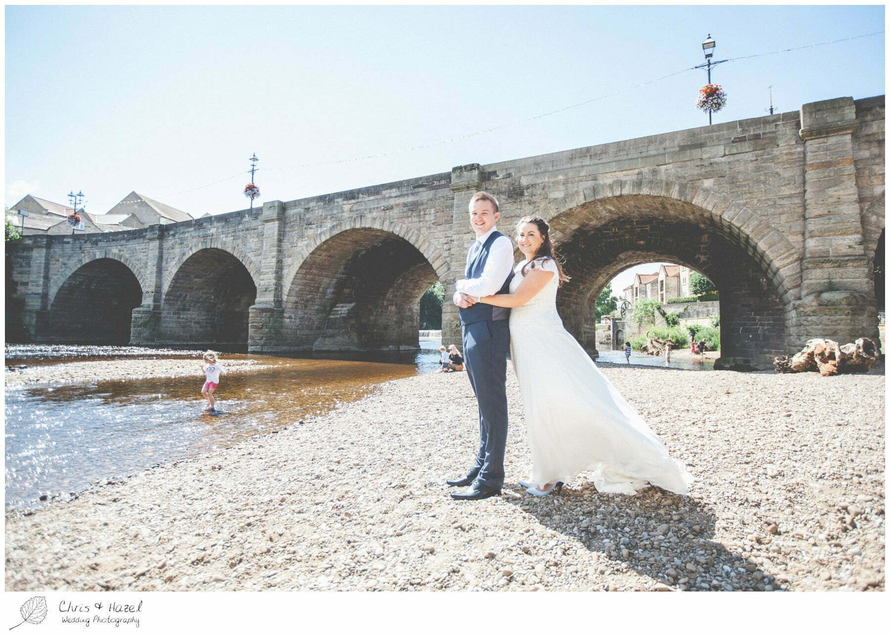 Bride and groom portraits, bride and groom photographs, wetherby riverside, bridgefoot wetherby, river wharfe wetherby, wedding, south milford Wedding Photographer, the engine shed, Wedding Photography wetherby, Chris and Hazel Wedding Photography, stevie pollard, stevie standerline, paul standerline,