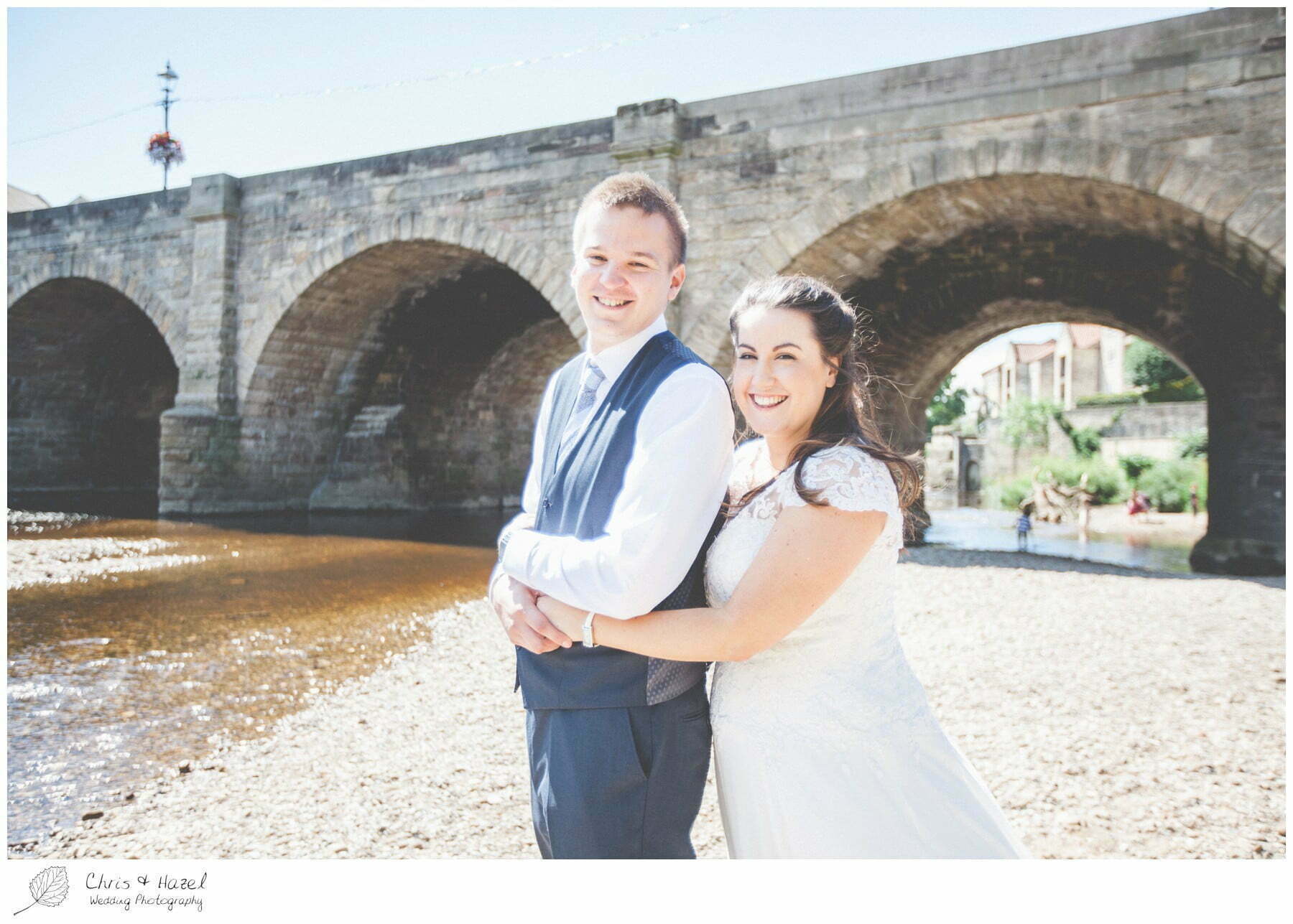 Bride and groom portraits, bride and groom photographs, wetherby riverside, bridgefoot wetherby, river wharfe wetherby, wedding, south milford Wedding Photographer, the engine shed, Wedding Photography wetherby, Chris and Hazel Wedding Photography, stevie pollard, stevie standerline, paul standerline,