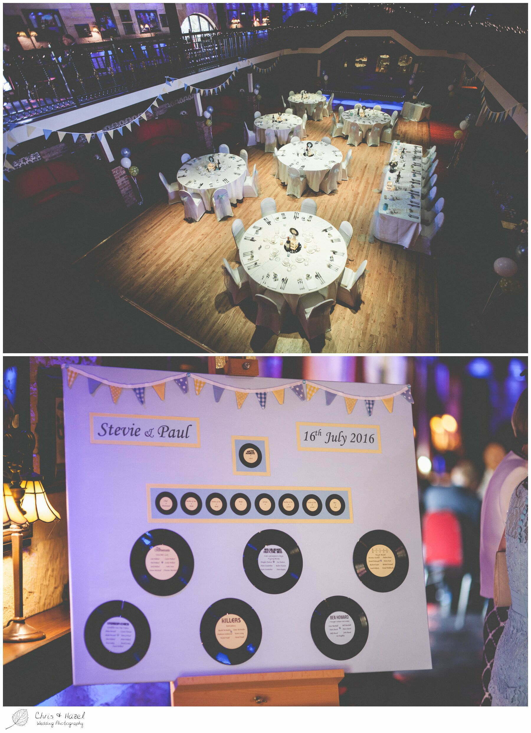 Seating plan vinyl records music theme, wedding, south milford Wedding Photographer, the engine shed, wetherby wedding venue, Wedding Photography wetherby, Chris and Hazel Wedding Photography, stevie pollard, stevie standerline, paul standerline,