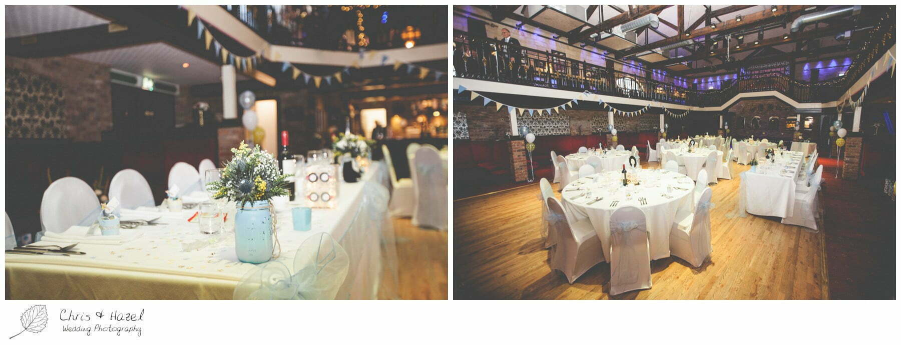 wedding tables laid for wedding breakfast, wedding, south milford Wedding Photographer, the engine shed, wetherby wedding venue, Wedding Photography wetherby, Chris and Hazel Wedding Photography, stevie pollard, stevie standerline, paul standerline,