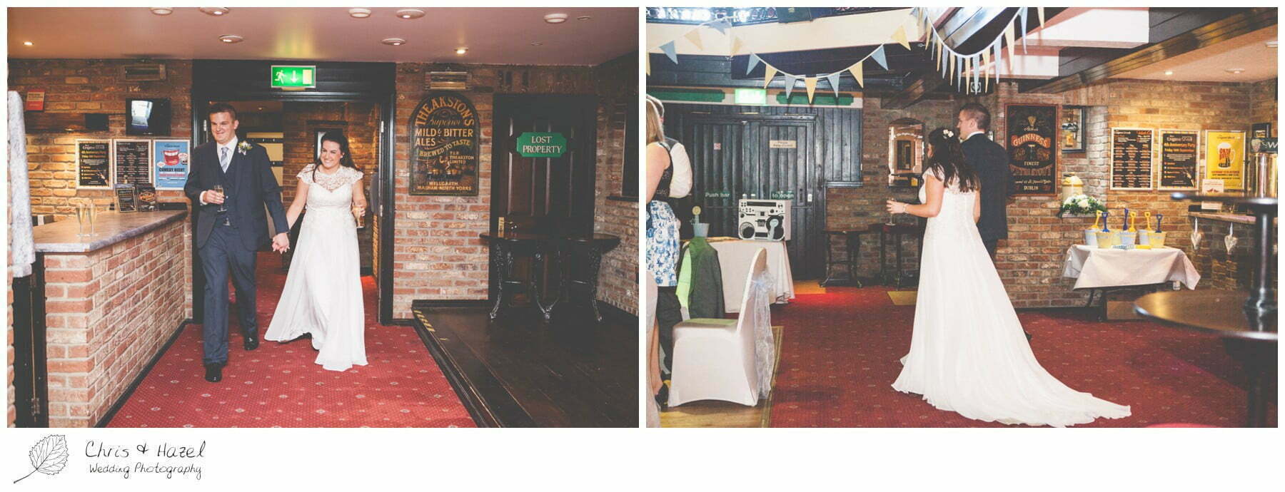 bride and groom enter wedding breakfast, wedding, south milford Wedding Photographer, the engine shed, wetherby wedding venue, Wedding Photography wetherby, Chris and Hazel Wedding Photography, stevie pollard, stevie standerline, paul standerline,