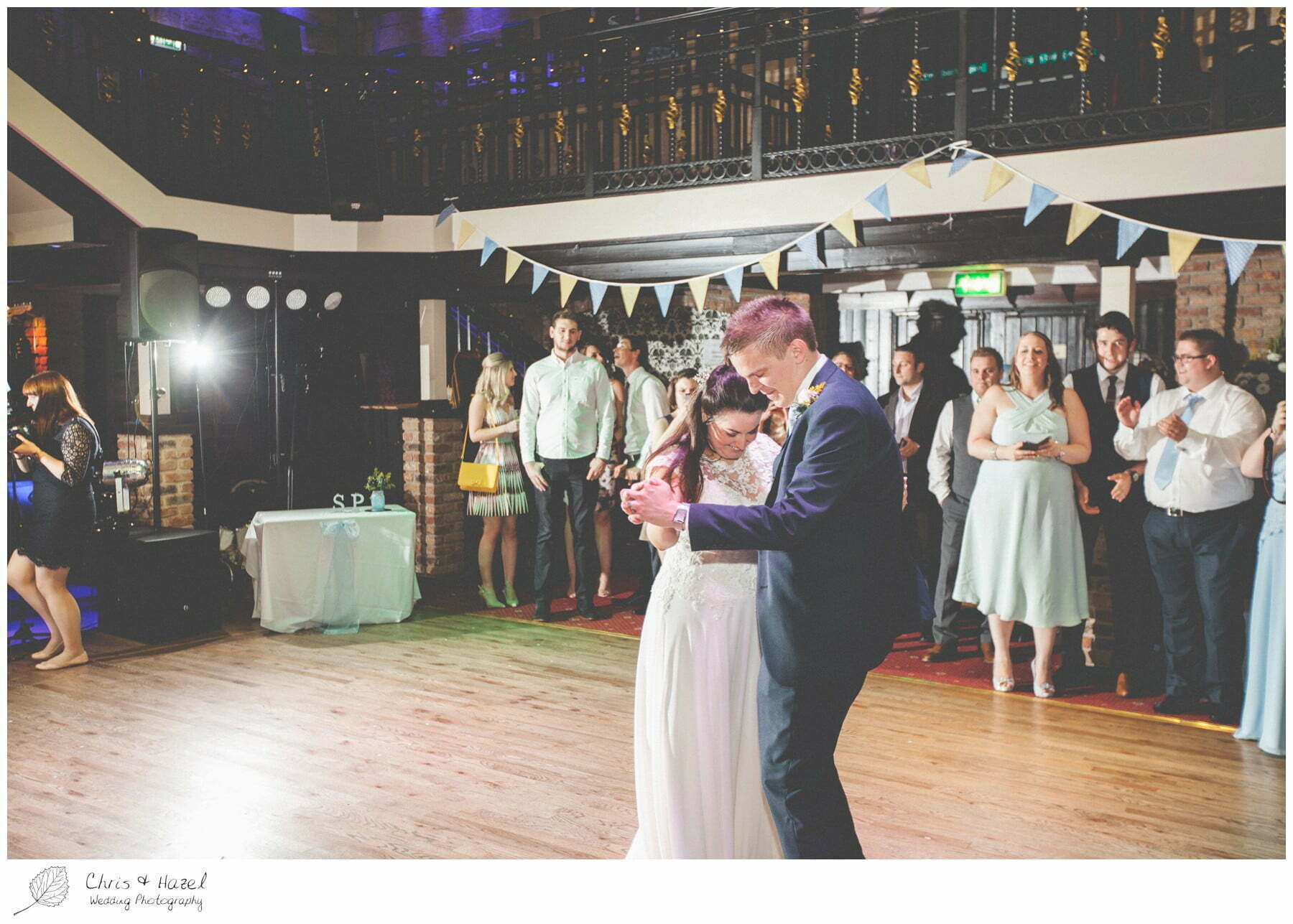 bride and groom first dance, first dance, wedding, south milford Wedding Photographer, the engine shed, wetherby wedding venue, Wedding Photography wetherby, Chris and Hazel Wedding Photography, stevie pollard, stevie standerline, paul standerline,