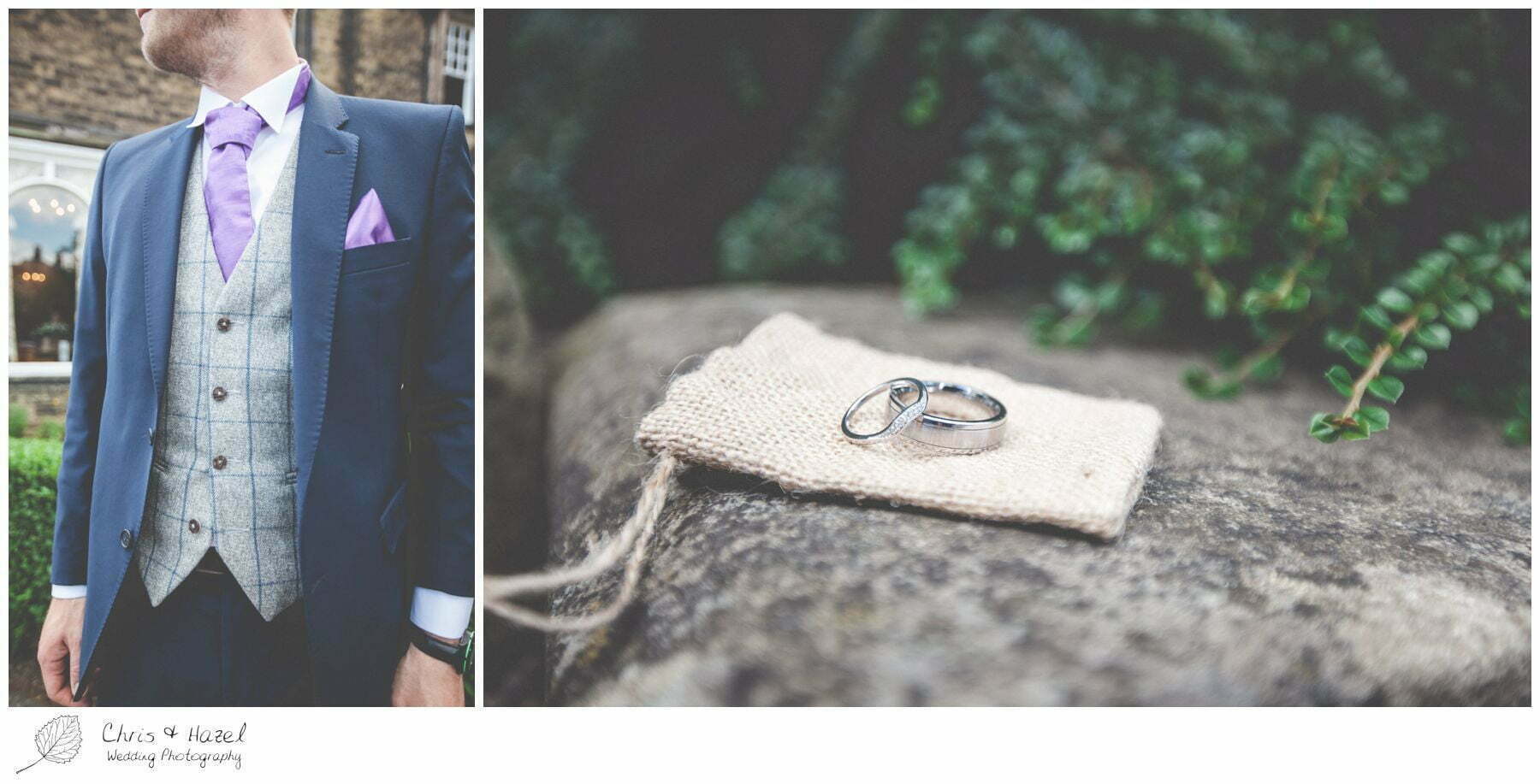 grooms tweed waistcoat, twill waistcoat, wedding rings, the cairn hotel, the cairn hotel wedding photographer, wedding photography harrogate, wedding photography yorkshire, chris and hazel wedding photography, scott Dixon, caroline ellis, caroline Dixon