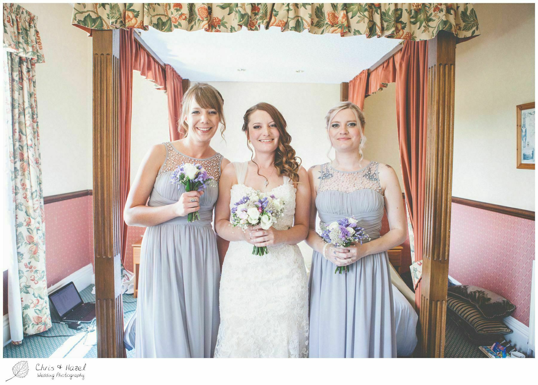 bride with bridesmaids, bridal preparations, documentary wedding photography, the cairn hotel, the cairn hotel wedding photographer, wedding photography harrogate, wedding photography yorkshire, chris and hazel wedding photography, scott Dixon, caroline ellis, caroline Dixon