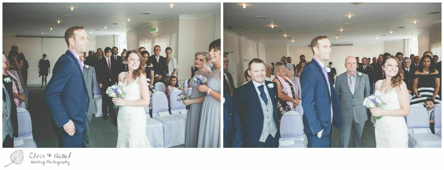 bride and groom at altar, wedding ceremony, documentary wedding photography, the cairn hotel, the cairn hotel wedding photographer, wedding photography harrogate, wedding photography yorkshire, chris and hazel wedding photography, scott Dixon, caroline ellis, caroline Dixon