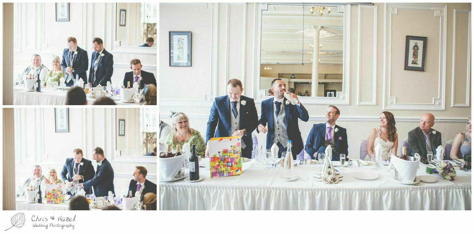groomsmen speech, best man speech, toast, wedding breakfast, documentary wedding photography, the cairn hotel, the cairn hotel wedding photographer, wedding photography harrogate, wedding photography yorkshire, chris and hazel wedding photography, scott Dixon, caroline ellis, caroline Dixon