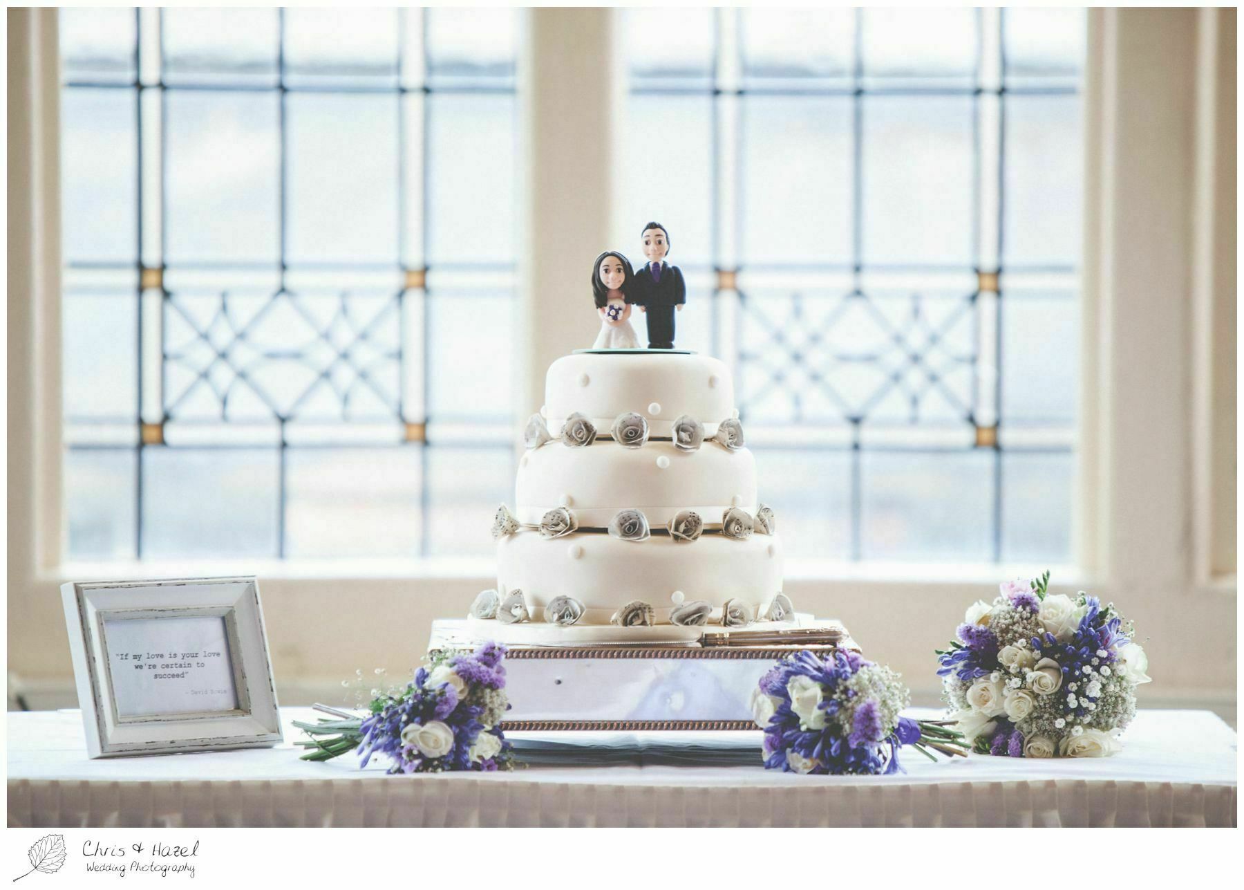 wedding cake, flowers, bride and groom cake top, documentary wedding photography, the cairn hotel, the cairn hotel wedding photographer, wedding photography harrogate, wedding photography yorkshire, chris and hazel wedding photography, scott Dixon, caroline ellis, caroline Dixon
