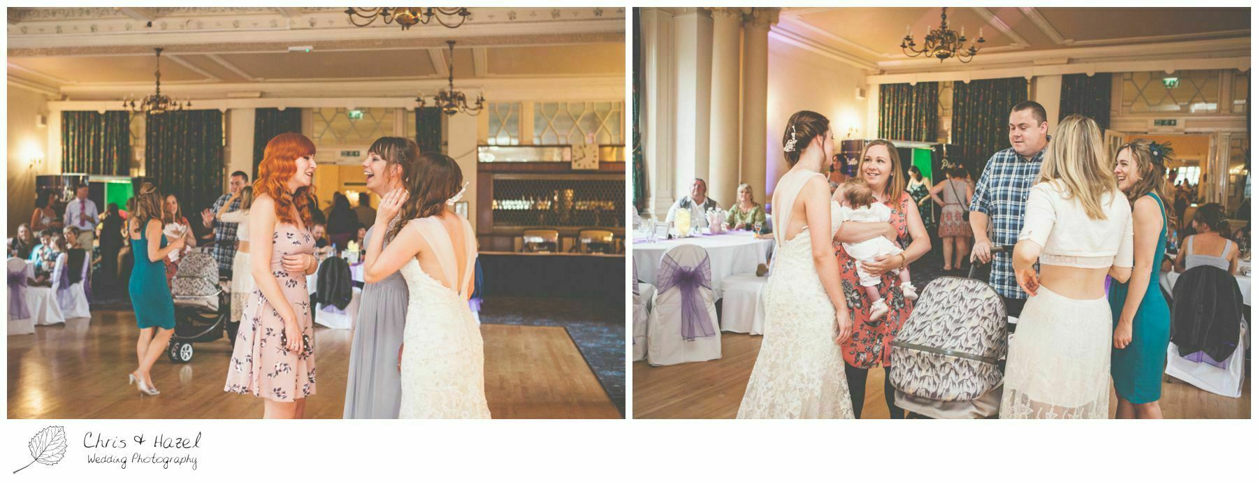 wedding evening reception, guests arriving, wedding guests mingling, documentary wedding photography, the cairn hotel, the cairn hotel wedding photographer, wedding photography harrogate, wedding photography yorkshire, chris and hazel wedding photography, scott Dixon, caroline ellis, caroline Dixon