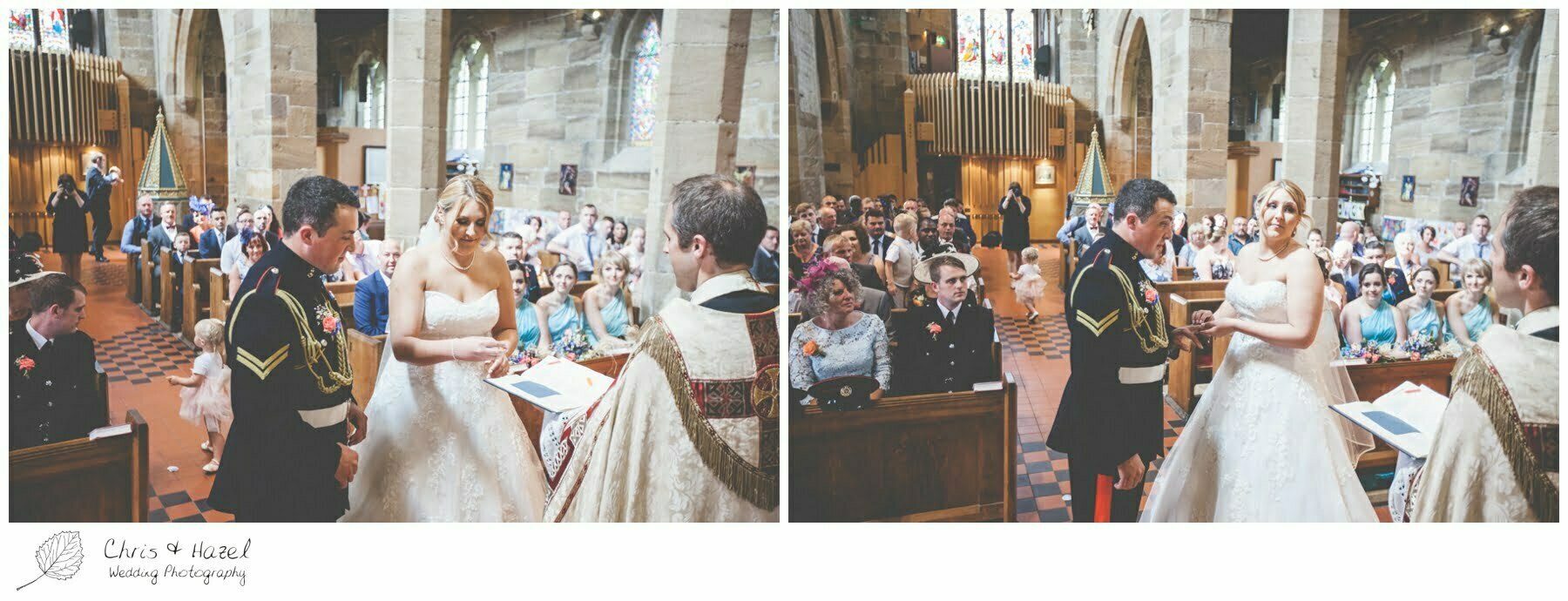 bride and groom at altar, wedding ceremony, st john the baptist church, royston st john the baptist church, Barnsley wedding photographer, barnsley wedding photography, burntwood court hotel wedding photography, west Yorkshire wedding photography, chris and hazel wedding photography, simon Devonport, Rebecca silcock, Rebecca Devonport,
