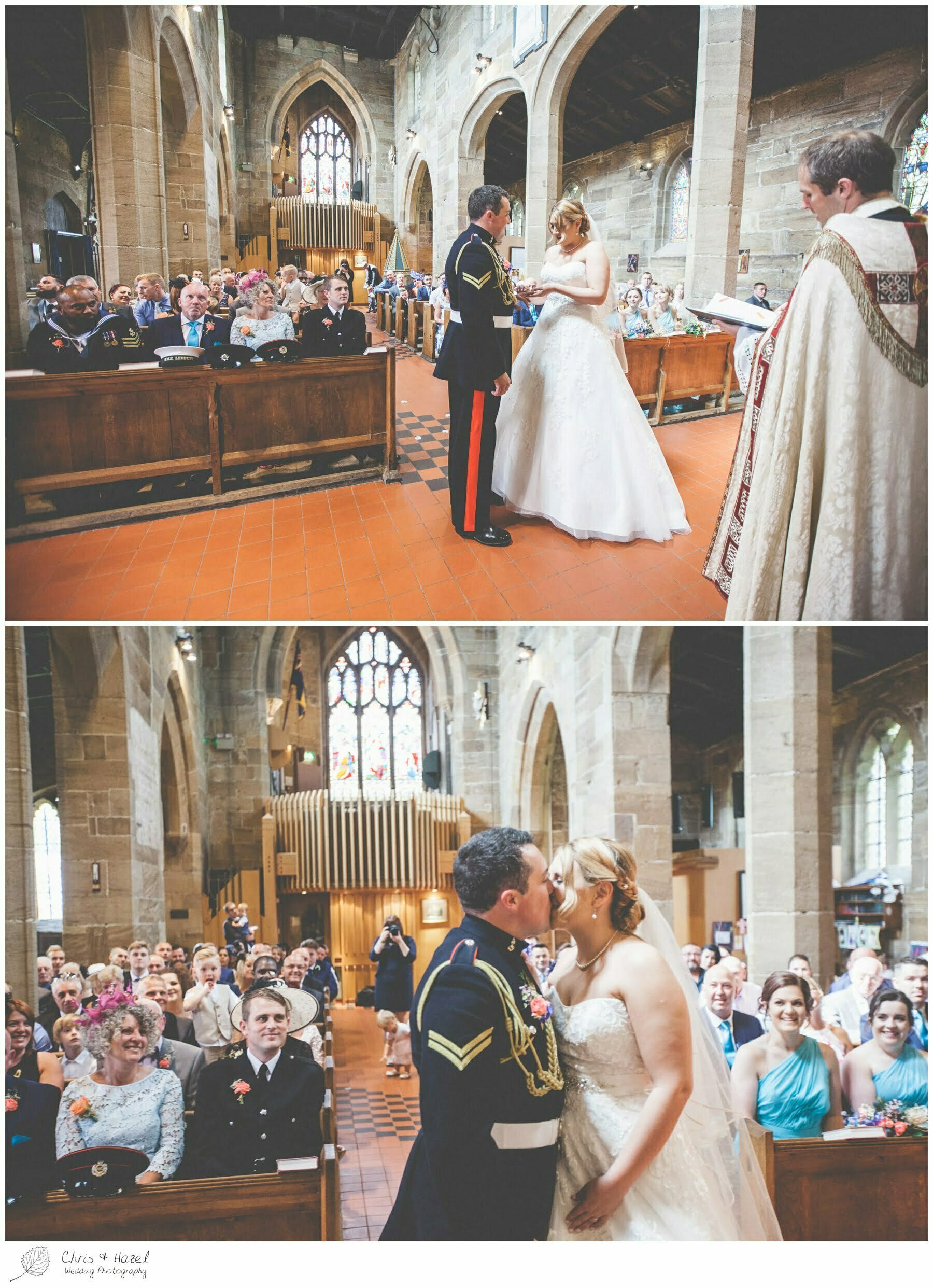 first kiss, bride and groom at altar, wedding ceremony, st john the baptist church, royston st john the baptist church, Barnsley wedding photographer, barnsley wedding photography, burntwood court hotel wedding photography, west Yorkshire wedding photography, chris and hazel wedding photography, simon Devonport, Rebecca silcock, Rebecca Devonport,