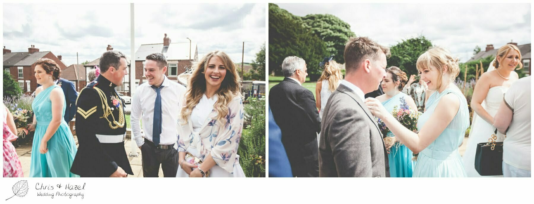 guests outside st john the baptist church, royston st john the baptist church, Barnsley wedding photographer, barnsley wedding photography, burntwood court hotel wedding photography, west Yorkshire wedding photography, chris and hazel wedding photography, simon Devonport, Rebecca silcock, Rebecca Devonport,