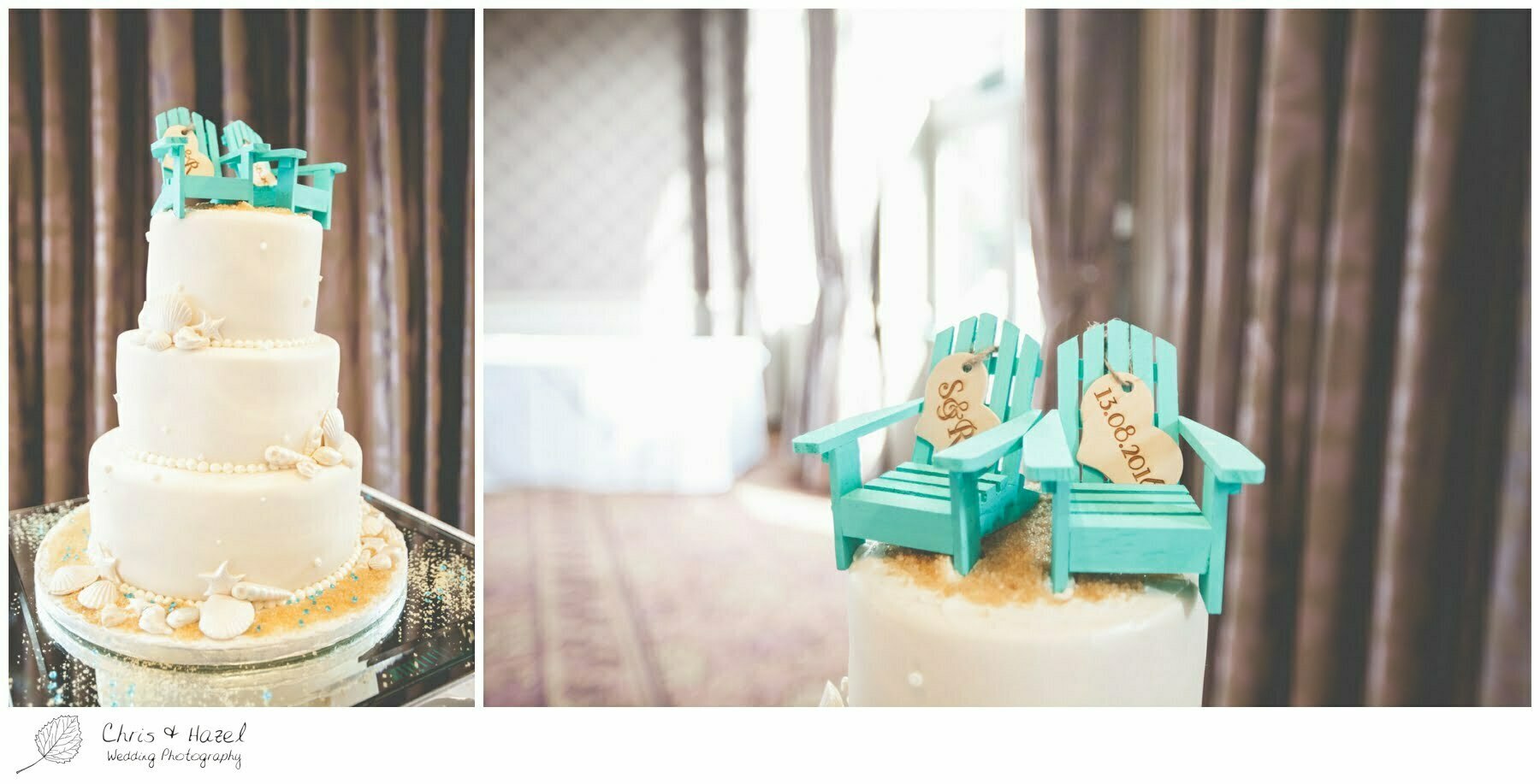 Seaside theme wedding cake, deck chairs, sand wedding, Seaside theme wedding, Barnsley wedding photographer, barnsley wedding photography, burntwood court hotel wedding photography, west Yorkshire wedding photography, chris and hazel wedding photography, simon Devonport, Rebecca silcock, Rebecca Devonport,