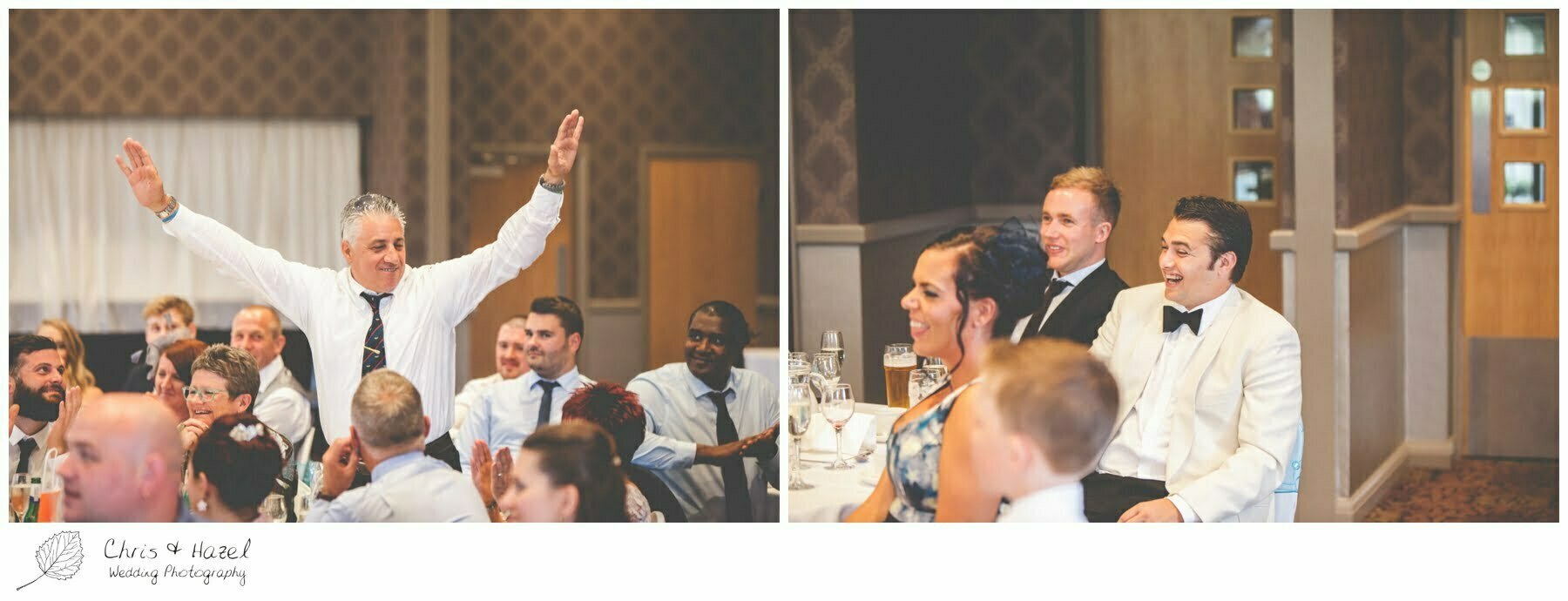 Guests reaction wedding speech, documentary wedding photographs, Barnsley wedding photographer, barnsley wedding photography, burntwood court hotel wedding photography, west Yorkshire wedding photography, chris and hazel wedding photography, simon Devonport, Rebecca silcock, Rebecca Devonport,
