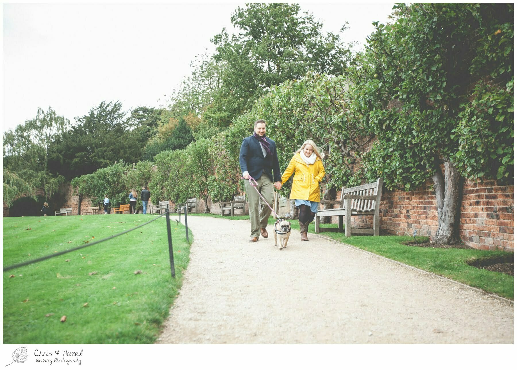 dog walking Yorkshire Sculpture Park engagement photographs leeds pre wedding photography chris and hazel wedding photography