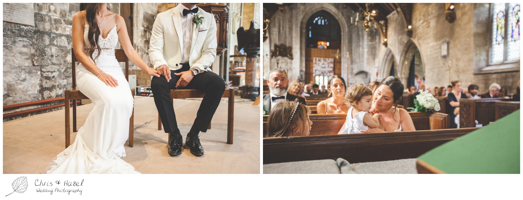 Bride and groom sat during reading, wedding vows, St Marys church Bitton, St Marys church wedding day, Bath Wedding Photographer, Documentary wedding photography Bath, Bath Wedding Day, Bitton Wedding Photographer,