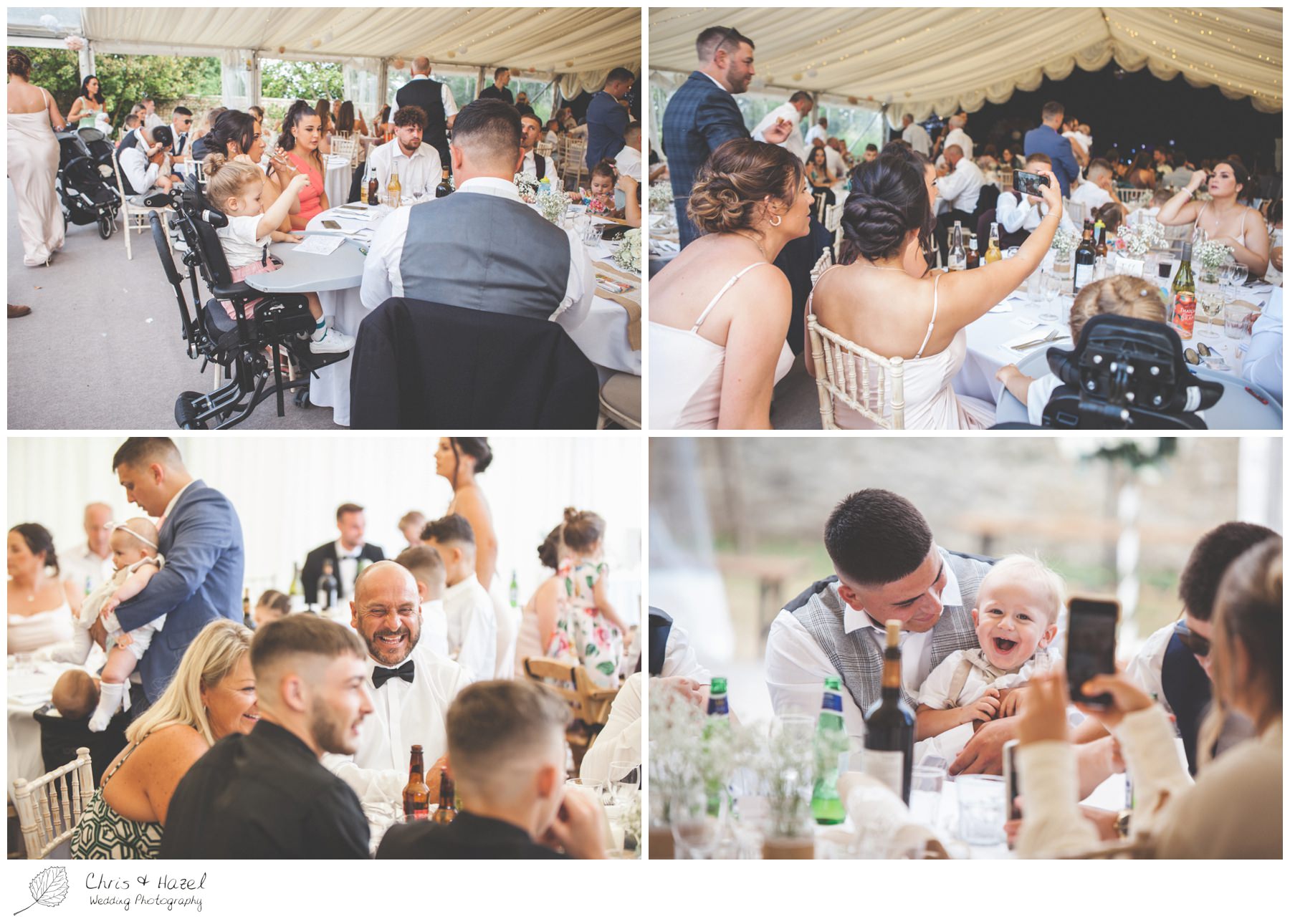Wedding party seated for wedding breakfast, Hamswell House, Wedding marquee reception, Hamswell House Wedding Photography, Hamswell House Wedding Photographs, Bath Wedding Photographer, Documentary wedding photography Bath, Bath Wedding Day,