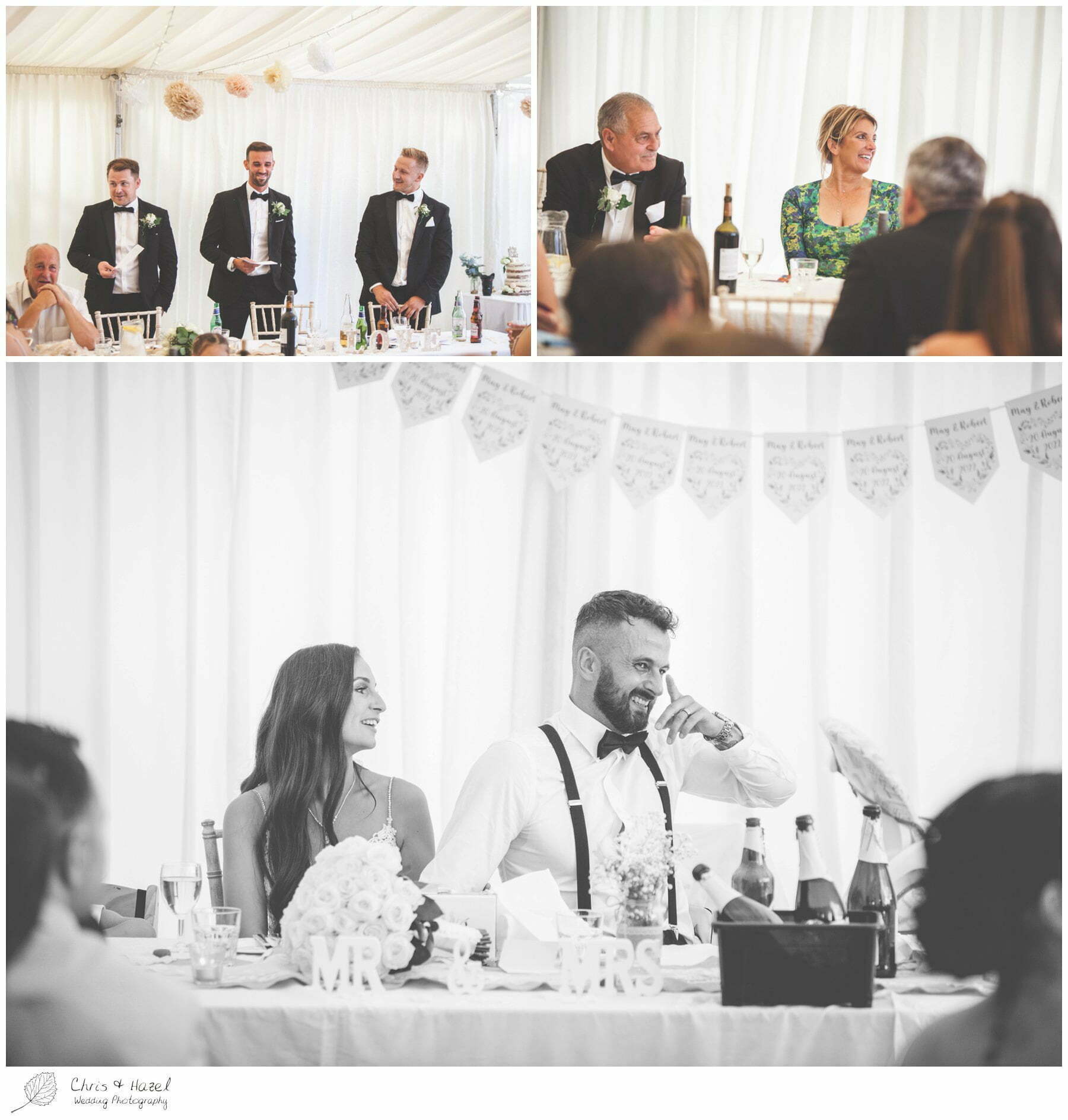 Group ushers speech, joint ushers speech, speech reactions, wedding breakfast, Hamswell House, Wedding marquee reception, Hamswell House Wedding Photography, Hamswell House Wedding Photographs, Bath Wedding Photographer, Documentary wedding photography Bath, Bath Wedding Day,